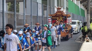 令和6年   大阪市阿倍野区   阿倍王子神社 夏祭り  宵宮  日中   王子連合だんじり  地域曳行  終盤