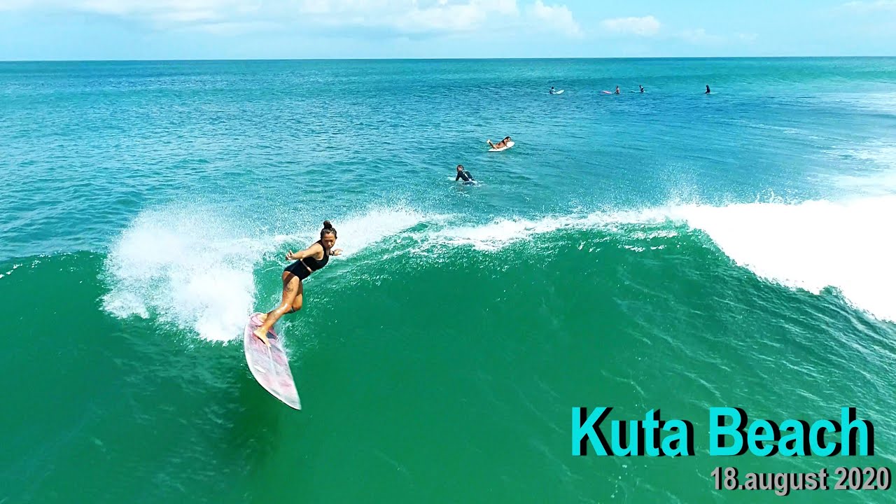 Surfing Kuta Beach BALI 10:00 18.August.2020 - YouTube