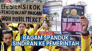 Demo Indonesia Gelap, Beragam Spanduk Bertuliskan Sindirian ke Pemerintah