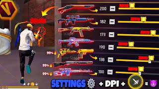 All Gun Headshot Sensitivity Setting After New OB51 Update | Free Fire Max Auto Headshot Sensitivity
