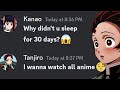 If Tanjiro Becomes addicted to anime....