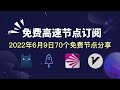 免费节点2022年6月9日v2ray/小火箭/clash免费高速节点订阅地址链接分享