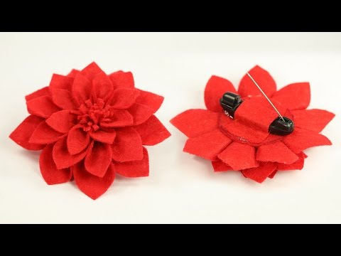 DIY Crafts - Felt Flower Brooch Pin Step by Step Tutorial DIY Crafts - Felt Flower Brooch Pin Step by Step Tutorial