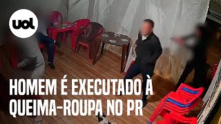 Vídeo mostra execução de homem à queima-roupa em bar do PR; imagens são fortes