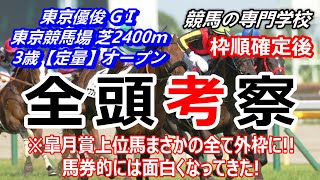 【競馬】日本ダービー2022 枠順確定後全頭考察 皐月賞上位馬全て外枠に 馬券的には面白くなってきた【競馬の専門学校】