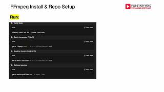 1. Tool-chain Kick-off. FFmpeg Install and Repo Setup