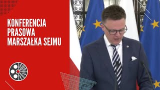 Konferencja prasowa marszałka Sejmu Szymona Hołowni