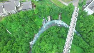 マルチコプター　4K　空撮　白ひげの滝　美瑛　北海道　Aerial movie above Shirahige Waterfall in Biei Hokkaido, Japan