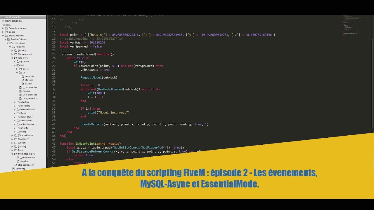 Vidéo Fr Tutorials To Script Over Fivem Server Tutorials Cfx Re