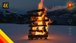 Arctic winter 🔥 bonfire (9 hours 4K)