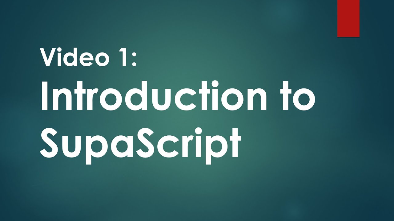 Supabase Series - Video 1: Introduction To SupaScript - YouTube