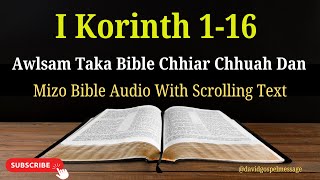 ✝️ 🔥 I Korinth Bung 1-16 with Scrolling Text | Mizo Bible Audio Korinth | Mizo Audio Bible