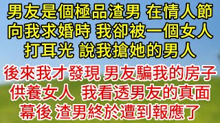 男友是個極品渣男，在情人節向我求婚時，我卻被一個女人打耳光，說我搶她的男人，後來我才發現，男友騙我的房子供養女人，我看透男友的真面幕後，渣男終於遭到報應了#為人處世#生活經驗#情感故事#复仇#爽文