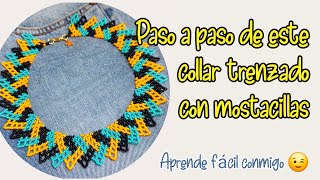 TUTORIAL de collar trenzado con mostacillas paso a paso #mullos #mostacillaschecas #collar #diy