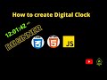 Javascript mini-projects || How to create a digital clock using Html Css and javascript