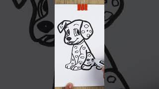 Easy to draw a picture Dalmatian dog #shorts