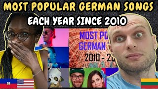 REACTION TO Most Popular German Songs Each Year Since 2010 | FIRST TIME WATCHING