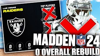 This Is The Hardest Rebuild Possible... Zero Overall Las Vegas Raiders Rebuild! Madden 24 Franchise