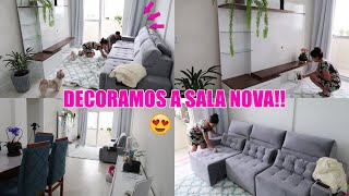 DECORAMOS NOSSA SALA NOVA!! + ROTINA DO DIA| Juliane Jocoski