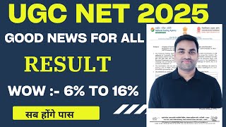 सब होंगे पास  :- Good News for all :- UGC NET RESUT 6% TO 16% || UGC NET 2024 || UGC NET RESULT 2024