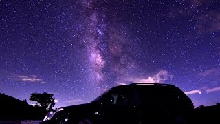 【タイムラプス 星空撮影】☆天の川微速度撮影Time lapse☆Land cruiser ☆NIK D7200タイムラプス撮影★説明欄にタイムラプス撮影方法★