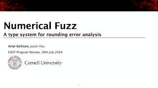 DOE CSGF 2024: Numerical Fuzz: A Type System for Rounding Error Analysis