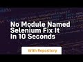 No module named selenium fix it in 10 seconds