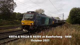 68016 \u0026 66428 \u0026 66305 at Bamfurlong - 04th October 2021