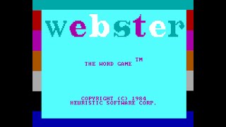 Webster: The Word Game IBM PCjr. Demonstration