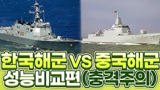 한국해군 VS 중국해군 성능비교편 (충격주의)