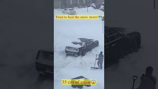 Guy tried to beat 35cm of snow! #short #shorts