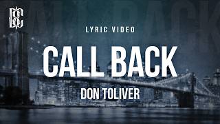 Don Toliver - Call Back | Lyrics