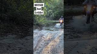 Getting wet #yamaha #wr250r #honda #cr450 #dirtbike #subscribe #enduro #water