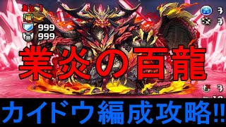 【百式】業炎の百龍にカイドウ編成で攻略！！【パズドラ】【未知の新星】