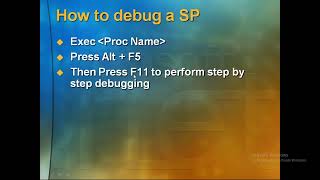 17 SQL Server Debugging Stored Procedures