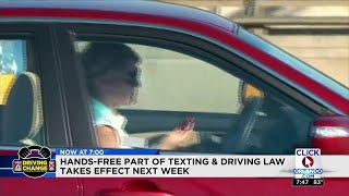 Hands-free texting \u0026 driving takes effect next week