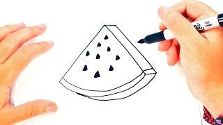 How to draw a Watermelon | Watermelon Piece Easy Draw Tutorial