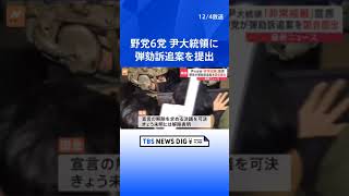 「非常戒厳」宣言の韓国・尹錫悦大統領　野党6党が大統領弾劾訴追案を提出 ｜TBS NEWS DIG #shorts