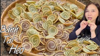 Bánh Tai Heo - Món Tuổi Thơ - Bánh Tai Heo Giòn Tan Màu Đẹp Và Rất Ngon - Crispy Pig Ear Cookies