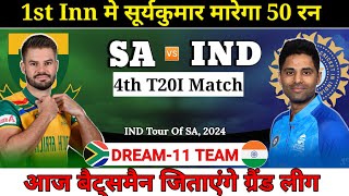 South Africa vs India Dream11 Team || 4th T20I Match SA vs IND Dream11 Prediction || #INDvsSA