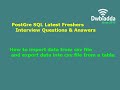 How to import data from csv file and export data into csv file from a table | PostgreSQL Tutorial
