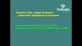 How to import data from csv file and export data into csv file from a table | PostgreSQL Tutorial