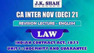 Indian Contract Act, 1872 - Unit I:Indemnity And Guarantee | English