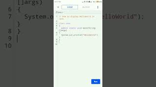 how to display simple hello world in java. #shorts #viral