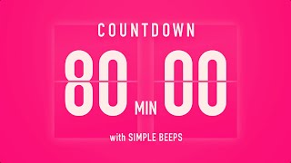 80 Minutes Countdown Flip Clock Timer / Vibration Beep 💓