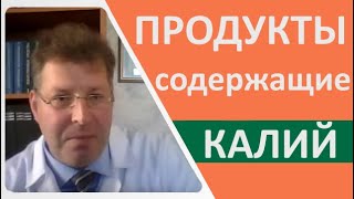 Продукты богатые калием