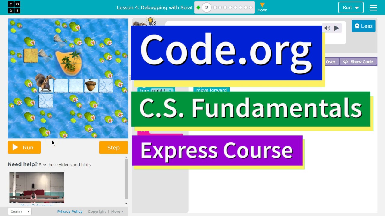 Code.org Express Lesson 2.2 Debugging In Maze | Tutorial With Answers ...