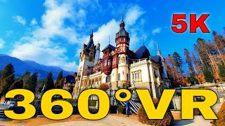 360° VR Peles Castle Ground Floor Walk Tour Visit Sinaia Travel Romania 5K 3D Virtual Reality HD 4K