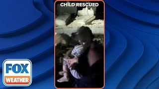 Child Rescued From Rubble Following Syria Earthquake