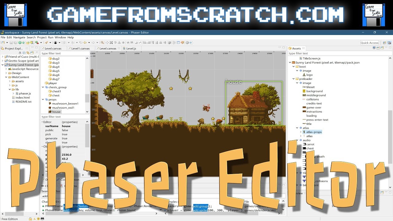 Phaser Editor A Level Editor And Ide For Phaser Game Development